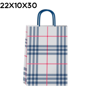 (18127**ES) BOLSA F 22X10X30 ESCOCESA - BOLSAS/PAPELES/MOOS - BOLSAS