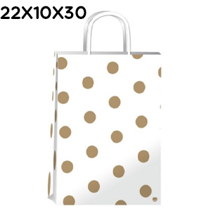 (18127**GD) BOLSA F 22X10X30 GOLDEN DOTS - BOLSAS/PAPELES/MOOS - BOLSAS