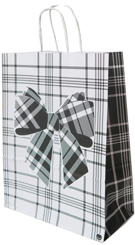 (18127**LE) BOLSA F 22X10X30 LAZO ESCOCES - BOLSAS/PAPELES/MOOS - BOLSAS