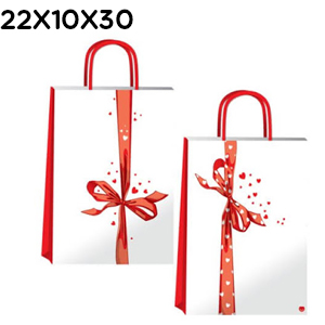 (18127**MC) BOLSA F 22X10X30 MO�O CORAZON - BOLSAS/PAPELES/MO�OS - BOLSAS