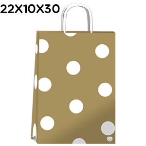 (18127**WD) BOLSA F 22X10X30 WHITE DOTS - BOLSAS/PAPELES/MOOS - BOLSAS