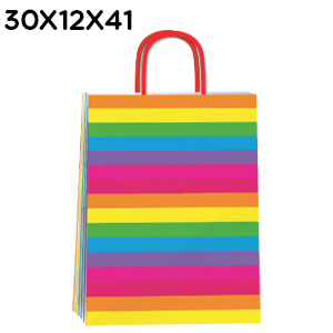 (18130**AI) BOLSA F 30X12X41 ARCO IRIS - BOLSAS/PAPELES/MOOS - BOLSAS