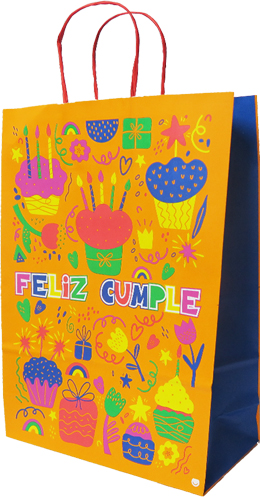 (18130**FC) BOLSA F 30X12X41 FELIZ CUMPLE - BOLSAS/PAPELES/MOOS - BOLSAS