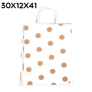 (18130**GD) BOLSA F 30X12X41 GOLDEN DOTS - BOLSAS/PAPELES/MOOS - BOLSAS