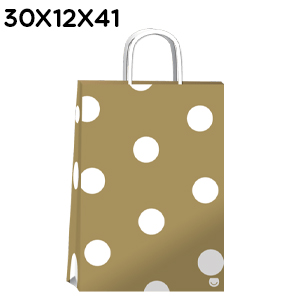 (18130**WD) BOLSA F 30X12X41 WHITE DOTS - BOLSAS/PAPELES/MOOS - BOLSAS