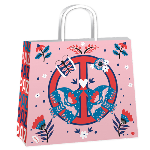 (18133**PA) BOLSA F 32X10X30 PAZ Y AMOR - BOLSAS/PAPELES/MO�OS - BOLSAS