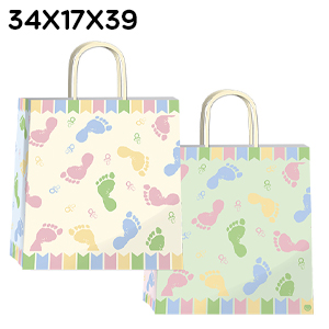 (18134**HUE) BOLSA F 34X17X39 HUELLITAS - BOLSAS/PAPELES/MOOS - BOLSAS