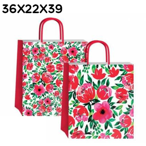 (18137**FA) BOLSA F 36X22X39 FLORES ACUARELAS - BOLSAS/PAPELES/MOOS - BOLSAS