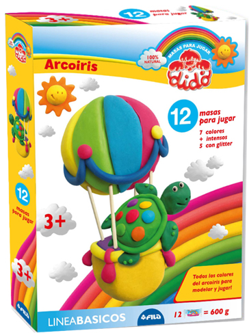 (182106) KIT PAX CAJA DIDO 12 MASAS ARCOIRIS - LINEA ARTISTICA - PLASTILINAS Y MASAS