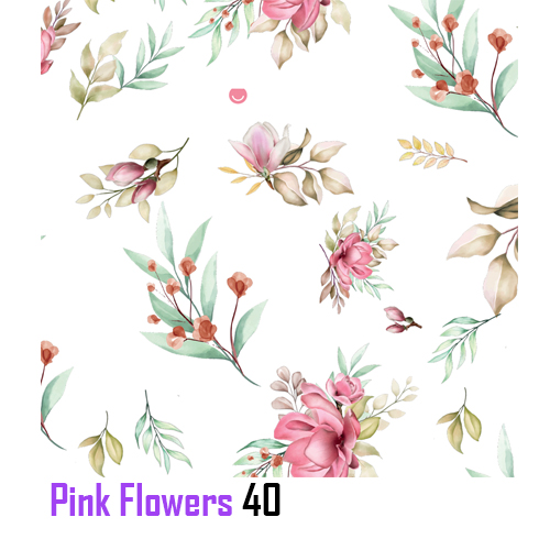 (1827**PF) BOBINA 40X100 FANP.PINK FLOWERS - BOLSAS/PAPELES/MOÑOS - BOBINAS