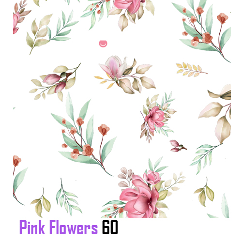 (1829**PF) BOBINA 60X100 FANP.PINK FLOWERS - BOLSAS/PAPELES/MOÑOS - BOBINAS