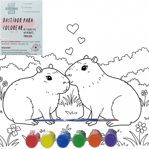 (1839**AC) BASTIDOR 20X20 AMOR D/CAPYBARA C/AC - LINEA ARTISTICA - BASTIDORES