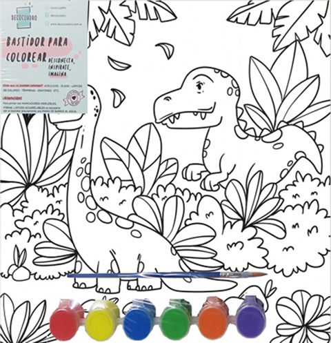 (1839**DSE) BASTIDOR 20X20 DINOS E/SELVA C/ACC - LINEA ARTISTICA - BASTIDORES