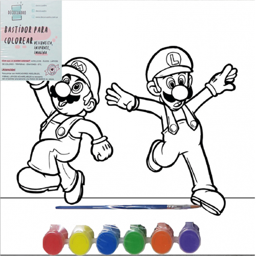 (1839**ML) BASTIDOR 20X20 MARIO Y LUIGGI C/ACC - LINEA ARTISTICA - BASTIDORES