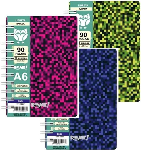 (18395U) LIBRETA R A6 73116 PIXEL 90H == - CUADERNOS/LIBRETAS/REPUESTOS - LIBRETAS