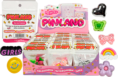 (184586) PINS PINLAND BLIST.X4 - LINEA REGALERIA - VARIOS REGALERIA