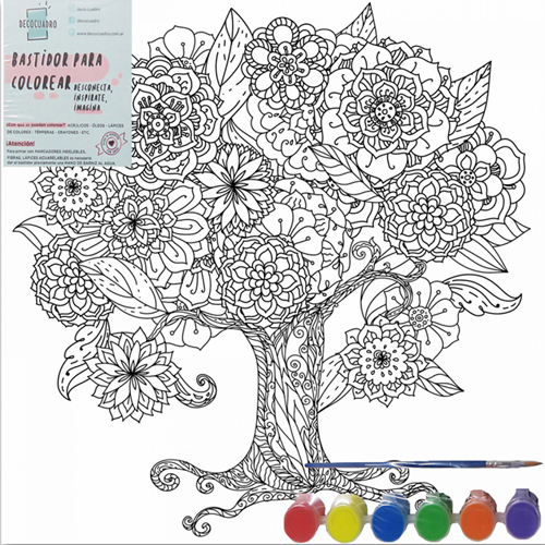 (1850**AF) BASTIDOR 40X40 ARBOL FLOREADO C/AC - LINEA ARTISTICA - BASTIDORES