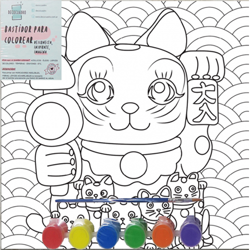 (1851**GJ) BASTIDOR 40X40 GATO JAPONES C/ACC - LINEA ARTISTICA - BASTIDORES