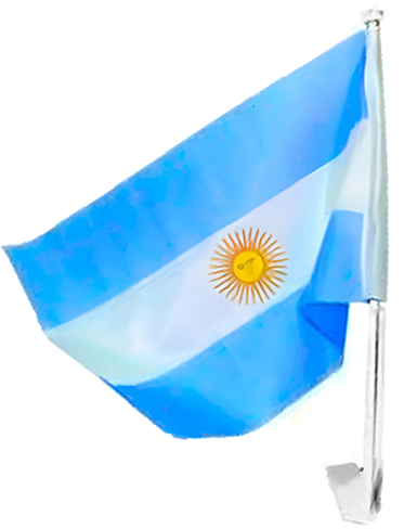 (18606) BANDERA TELA 44X30CM P/AUTO C/GANCH - BANDERAS - BANDERAS