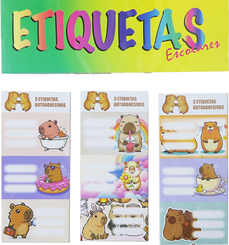 (1968**CA) ETIQUETAS AP BLISTER X30 CAPYBARA - ETIQUETAS - ETIQUETAS ESCOLARES