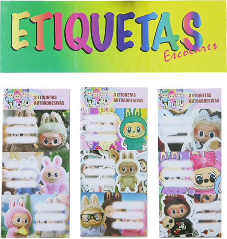 (1968**LA) ETIQUETAS AP BLISTER X30 LABUBU - ETIQUETAS - ETIQUETAS ESCOLARES