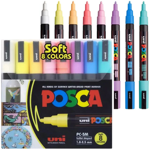 (19821S) MARCADOR POSCA PC-5M PTA GR.X8 SOFT - MARCADORES - MARCADOR VARIOS