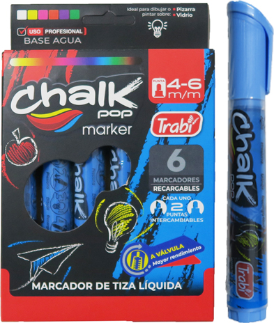 (2030**CE) MARCADOR TRA CHALK POP CELESTE - MARCADORES - MARCADOR PIZARRA
