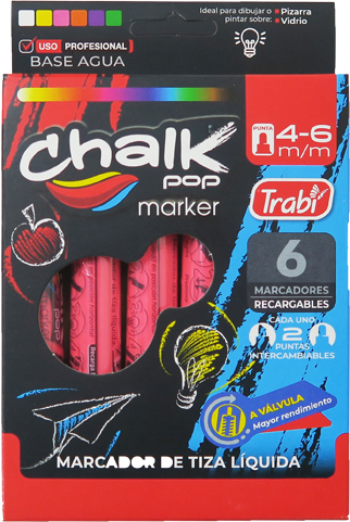 (2030**RO) MARCADOR TRA CHALK POP ROJO - MARCADORES - MARCADOR PIZARRA