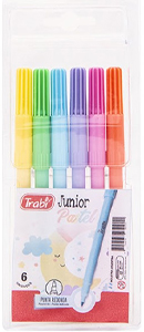 (205189) MARCADOR TRA X 6 JUNIOR PASTEL - MARCADORES - MARCADOR ESCOLAR