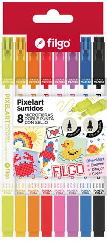 (207121) MICROFIBRA FILGO PIXELART X8 D/P - MARCADORES - MICROFIBRAS