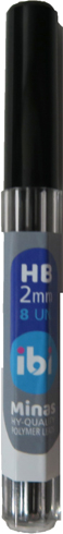 (210200) TUBOS DE MINAS IBI 2MM HB (X8) - MINAS GRAFITO - MINAS LANZAMINA