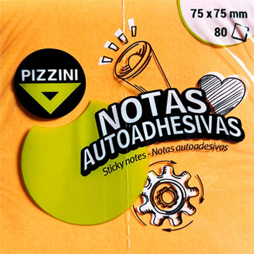 (2180**NA) NOTAS ADH.PIZ FLUO 75X75 NAR.80 H - NOTAS ADHESIVAS - NOTAS ADHESIVAS