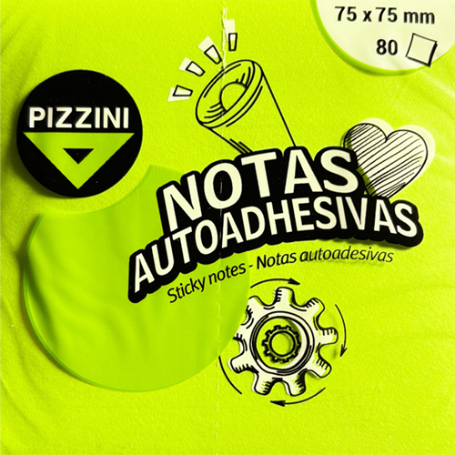 (2180**VE) NOTAS ADH.PIZ FLUO 75X75 VERDE 80 H - NOTAS ADHESIVAS - NOTAS ADHESIVAS