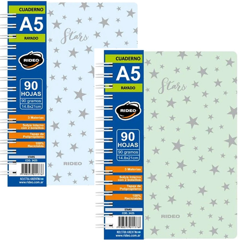 (222418) CUAD.C/ESP.R 16X21 3425 STARS 90H== - CUADERNOS/LIBRETAS/REPUESTOS - CUADERNOS ESPECIALES
