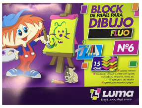 (223135) BLOCK FLUO P/DIB.N6 LUMA 15HJS - PAPELERIA - PAP.BLOCK