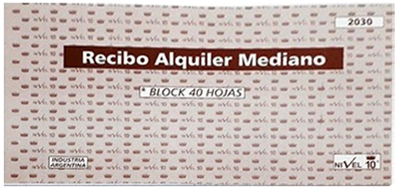 (223142) TALONARIO RECIBO ALQUIL.MEDI.2030 - PAPELERIA - PAPEL TALONARIOS