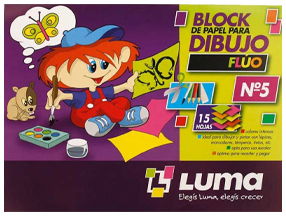 (223152) BLOCK FLUO P/DIB.N5 LUMA  15HJ - PAPELERIA - PAP.BLOCK