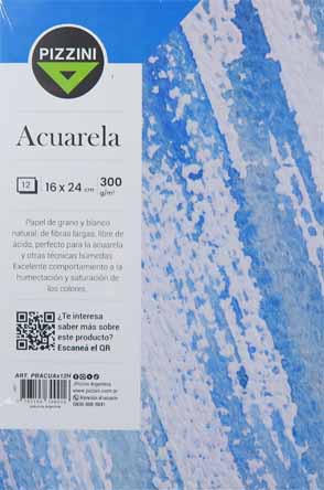 (225237) BLOCK PIZZ.ACUARELA 300GR 12H 16X24 - LINEA ARTISTICA - VARIOS ARTISTICA