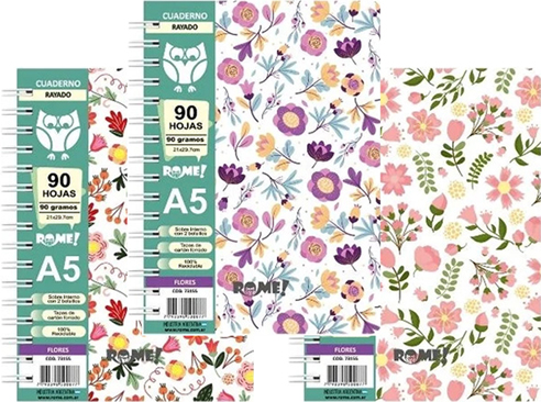 (226108) CUAD.C/ESP.R 16X21 73155 FLORES 90= - CUADERNOS/LIBRETAS/REPUESTOS - CUADERNOS 16X21