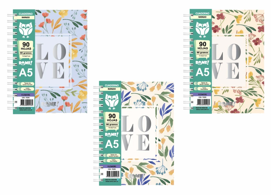 (22615) CUAD.C/ESP.R 16X21 73295 FLOWERS 90 - CUADERNOS/LIBRETAS/REPUESTOS - CUADERNOS ESPECIALES