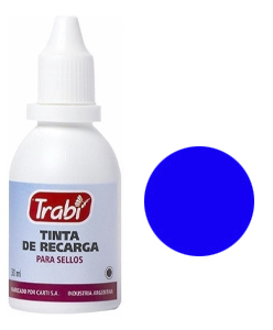 (2650**AZ) TINTA P/SELLOS TRA 30ML AZUL - SELLOS/ALMOHADILLAS/TINTAS - TINTA SELLOS