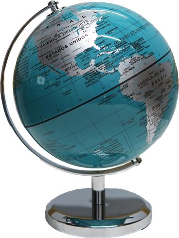 (280563) GLOBO TERR.14CM.143M TURQ.B.CROMADA - GLOBOS TERRAQUEOS - GLOBOS TERRAQUEOS