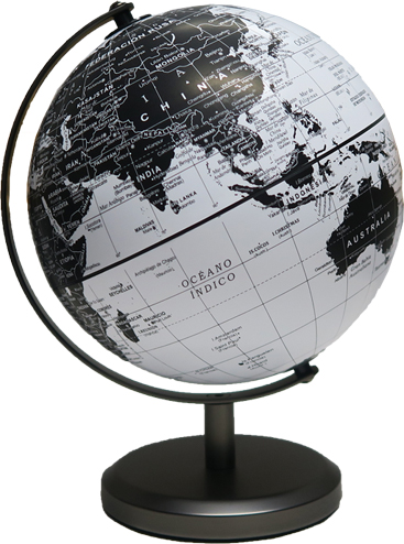 (280663) GLOBO TERR.14CM.142M NE/PL B.METAL - GLOBOS TERRAQUEOS - GLOBOS TERRAQUEOS