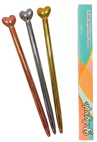 (36215M) BOLIGRAFO FANT.CORAZ.METAL 27275 - BOLIGRAFOS - BOLIGRAFOS FANTASIA