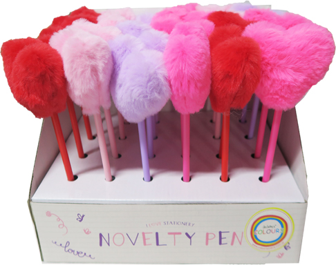 (36225P) BOLIGRAFO FANT.CORAZON PELUCHE - BOLIGRAFOS - BOLIGRAFOS FANTASIA