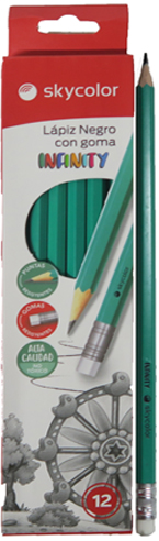 (40311G) LAPIZ GRAFITO SKYCOLOR C/GOMA - LAPICES GRAFITO - LAPICES GRAFITO