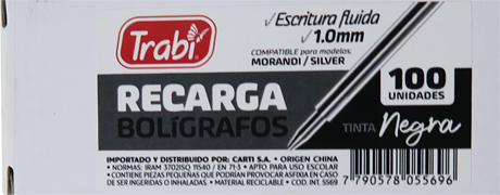 (41545) REPUESTO P/TRA UNIVERSAL NEGR - BOLIGRAFOS - REPUESTOS BOLIGRAFOS/ROLLER