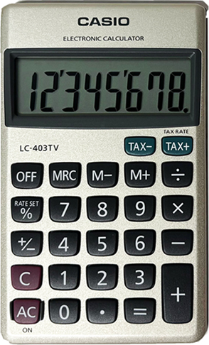 (521032) CALCULADORA CASIO LC-403 TV GDE 8D - CALCULADORAS - CALCULADORAS