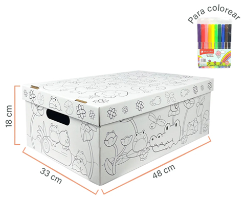 (605657) CAJA ARCH.CARTON GS P/COLOREAR GRAN - CAJAS - CAJAS CARTON