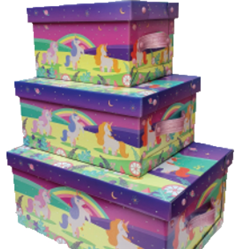 (6057**UN) CAJA ARCH.BAULERA GS.UNICORNIOS MED - CAJAS - CAJAS CARTON